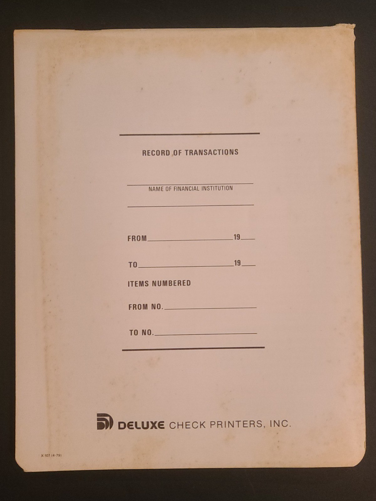 VTG Checking Account Ledger Payment Record Notebook / Check Disbursement Log (A)