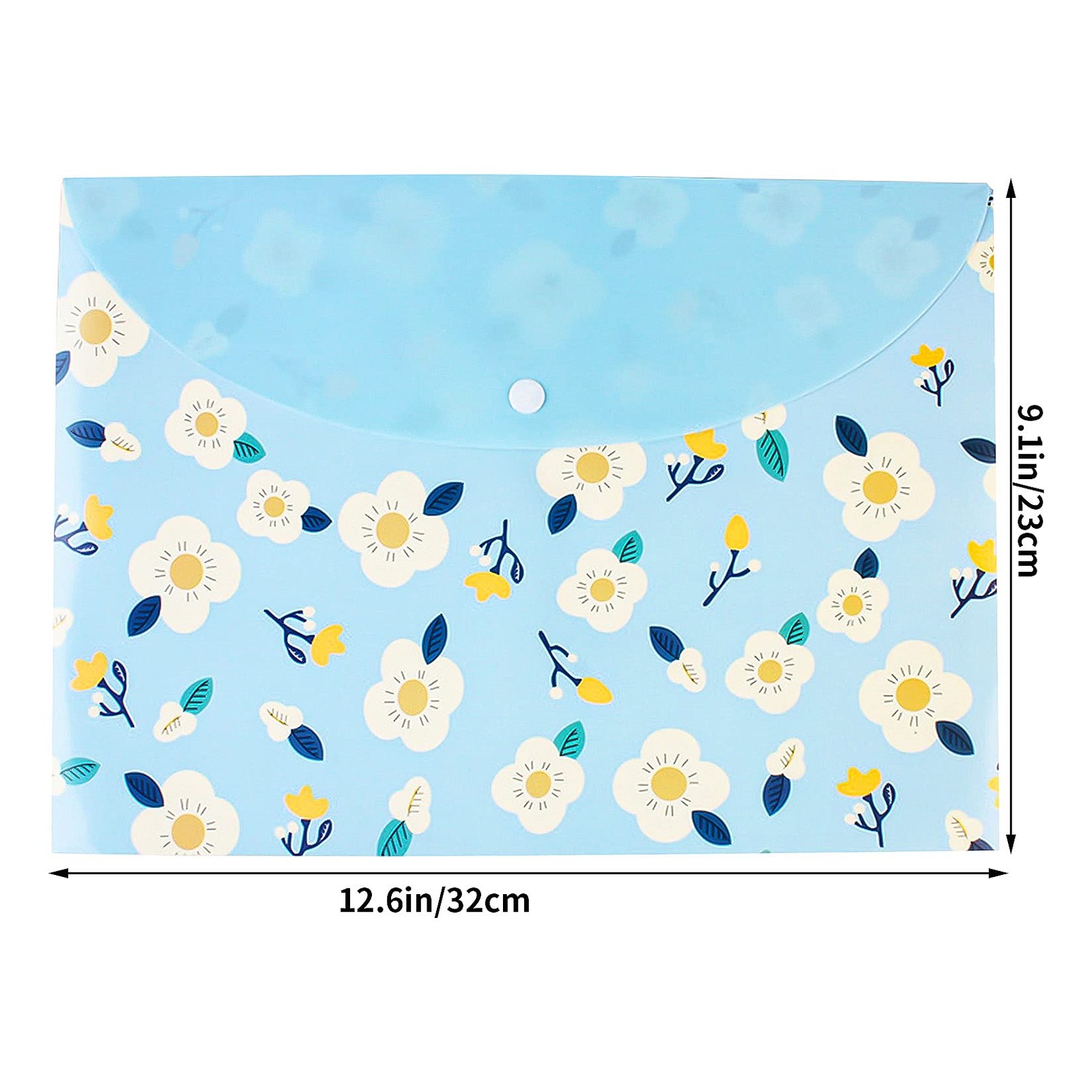 10 pcs Style Floral Printed A4 Paper Document File Folder Poly A4, 4 Color