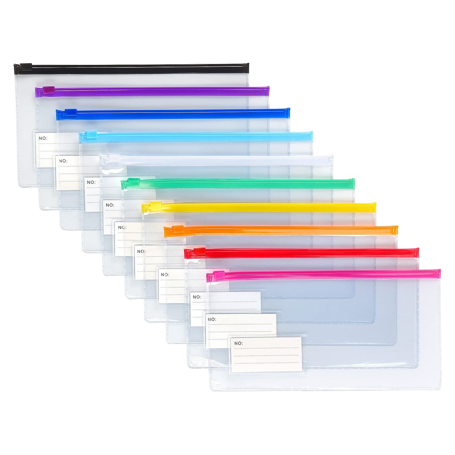 Tamaki 10 Pack Zipper Plastic Envelopes, Small A6, Clear