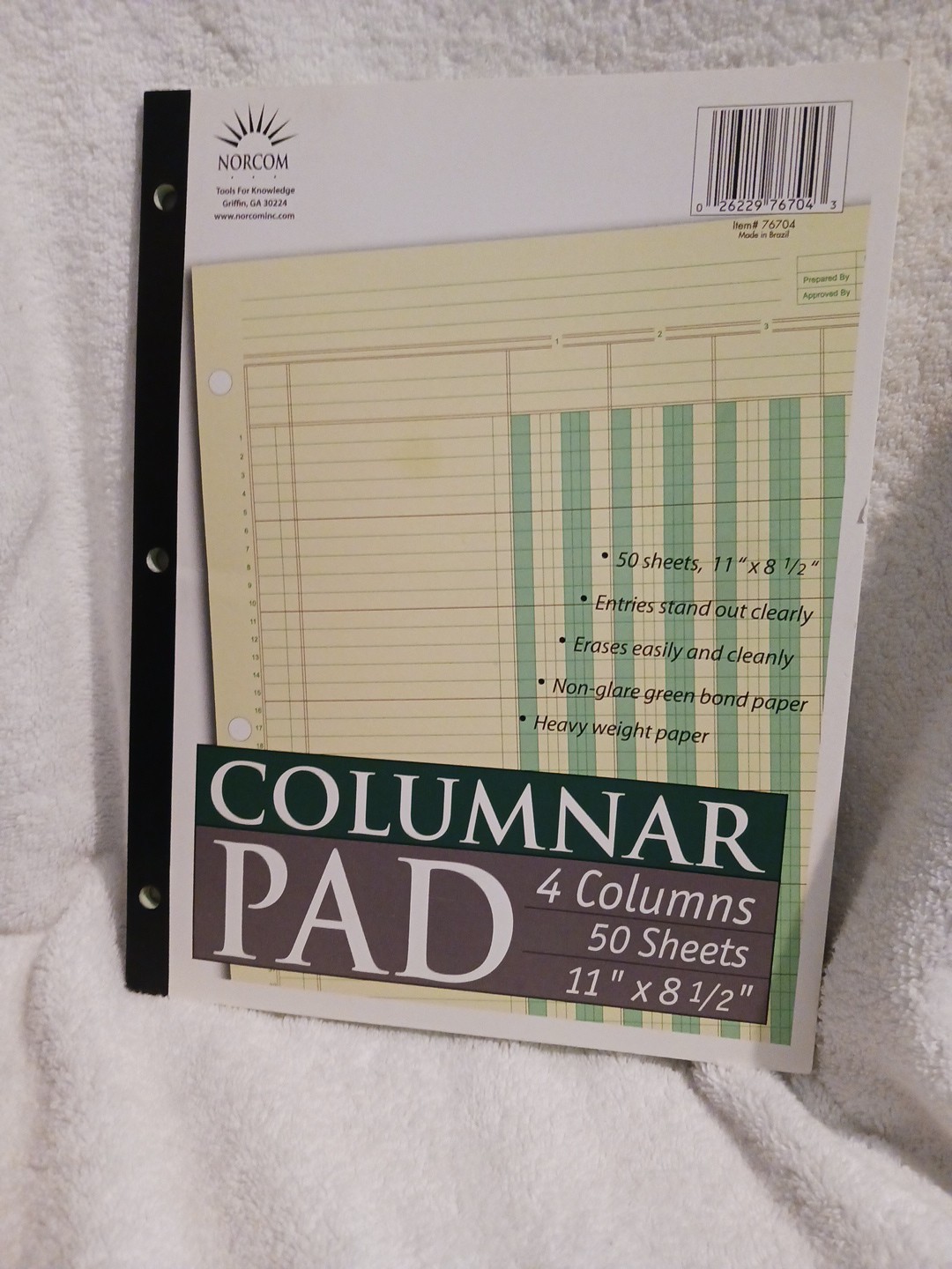 2 Norcom & Mead Columnar Ledger Pads 4 Columns 8.5″ x 11″ Letter Size 50 Sheets