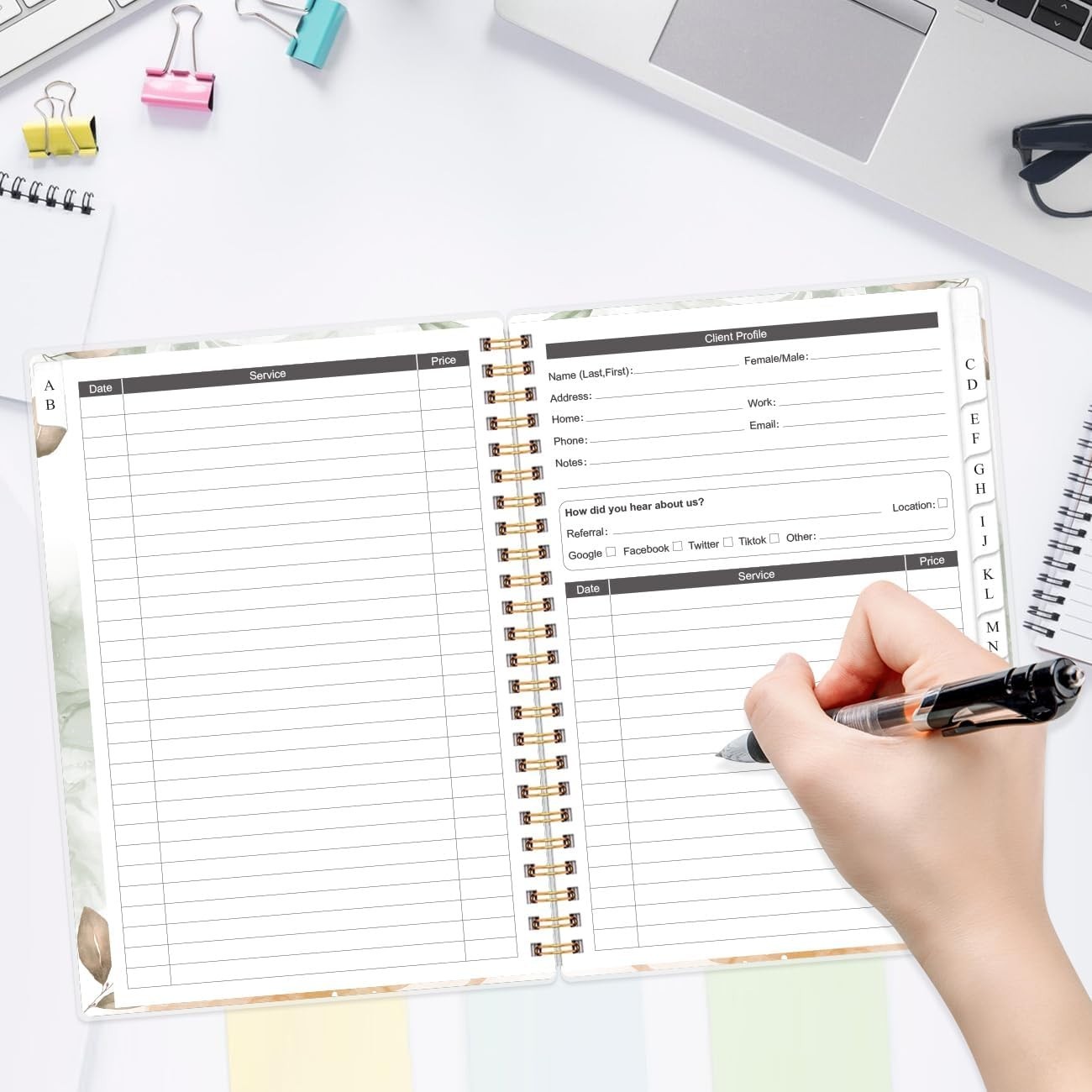 Client Record Book – Hair Stylist Client Profile Book-Binder and Client Recor…