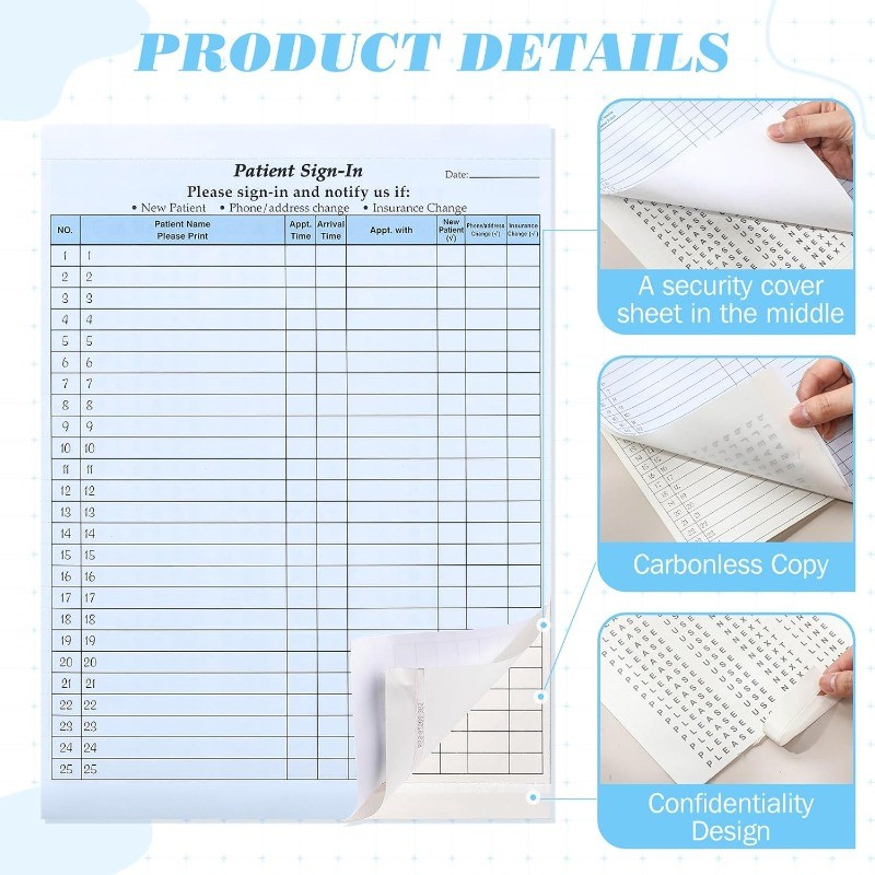 250 Pack Patient Sign in Sheets Hipaa Compliant Patient Sign in Label Forms