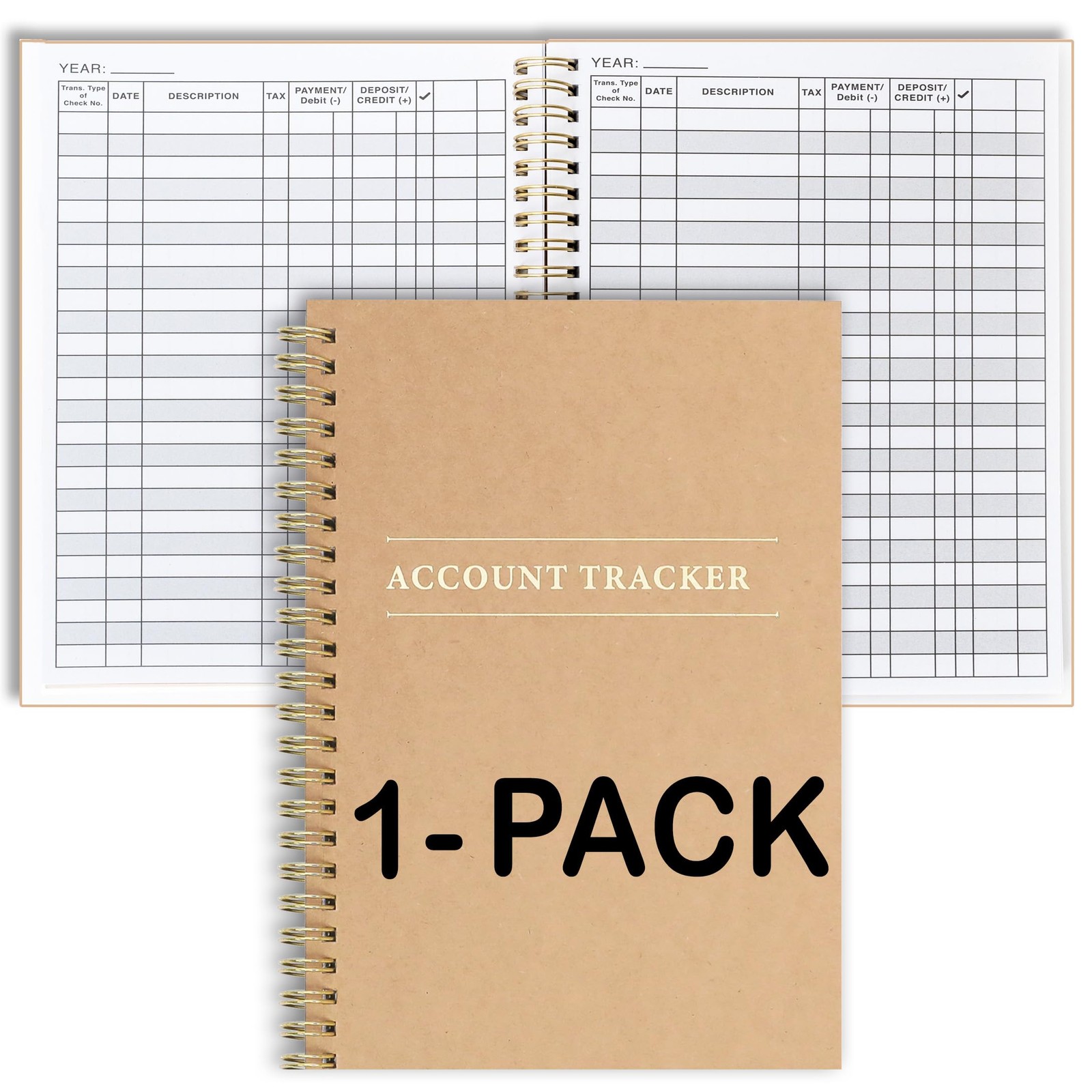1 Pack Accounting Ledger Books for Home Budget Tracking, Business 1-PACK