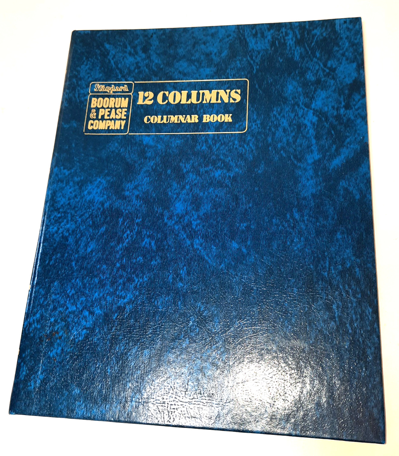 Vintage Blue Marbled 12 Columns Columnar Book Standard Boorum & Pease Company
