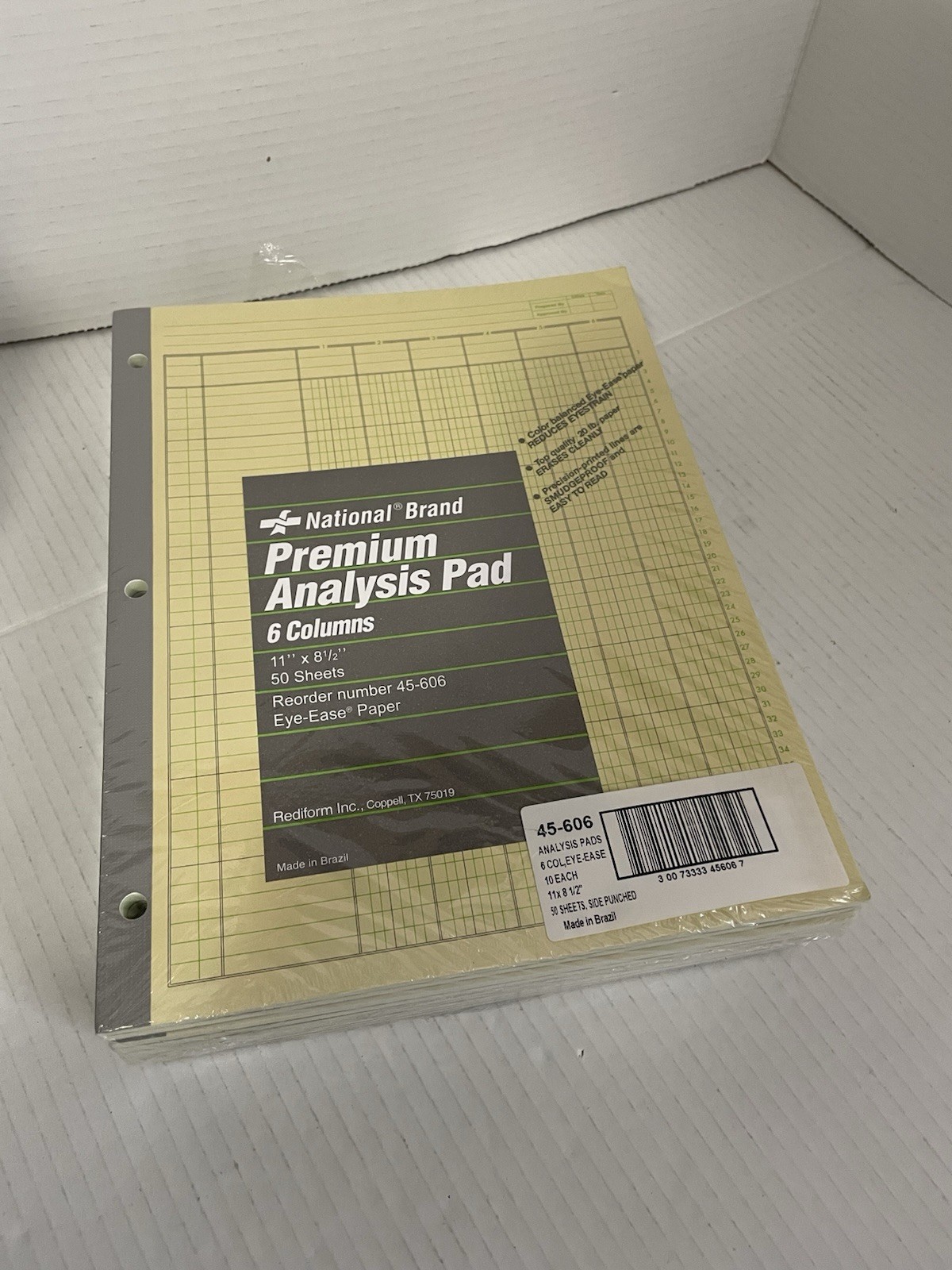 National Brand Premium Analysis Pad 6 Columns Eye-Ease Paper 11×8.5″ (10 Pack)