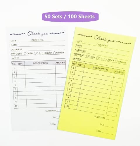 Thank You Receipt Book for Small Businesses 4×7 inches 2-Part Carbonless 1
