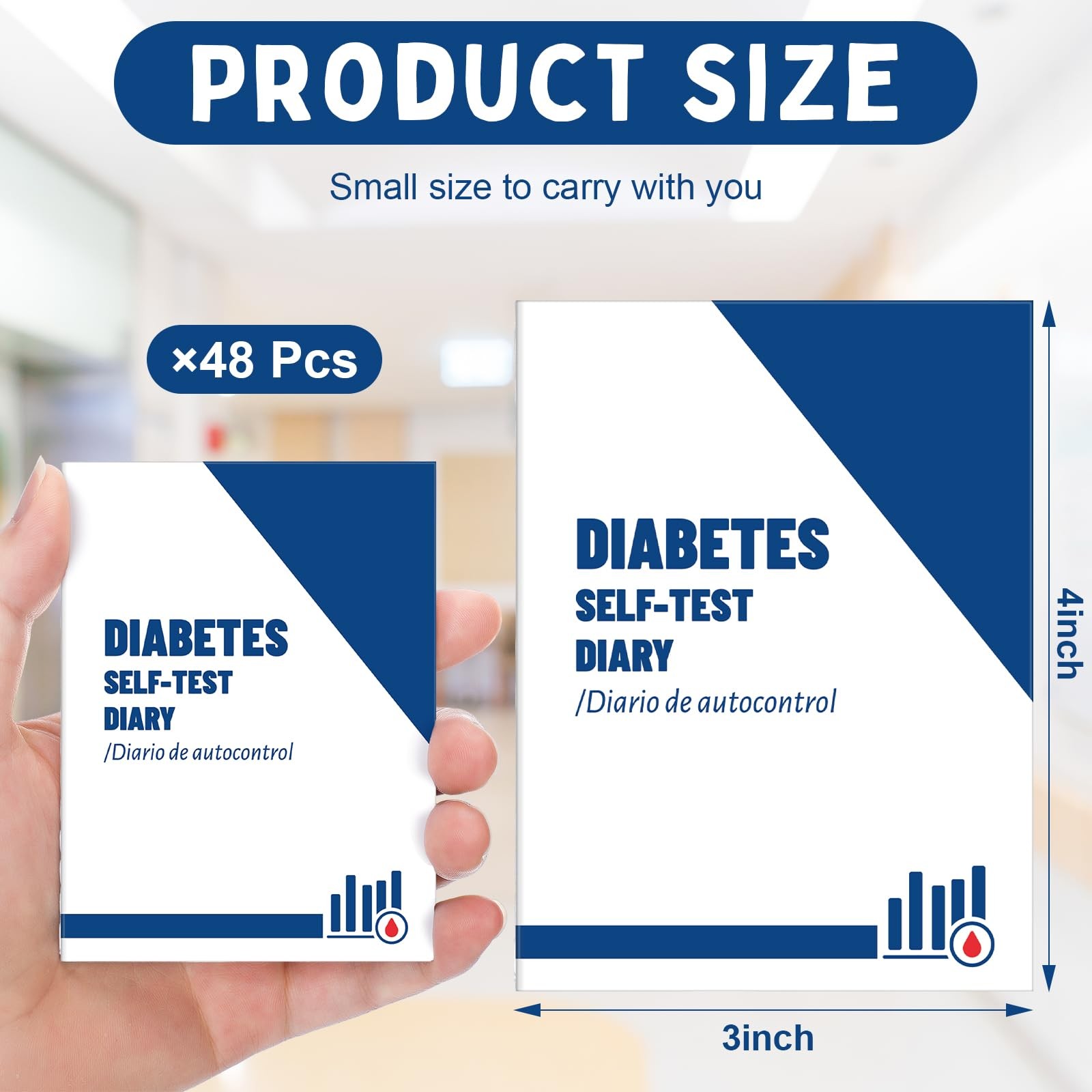 Gilprop 24 Pcs Diabetic Log Books 3 x 4 Inch Daily Glucose Blood Pressure…