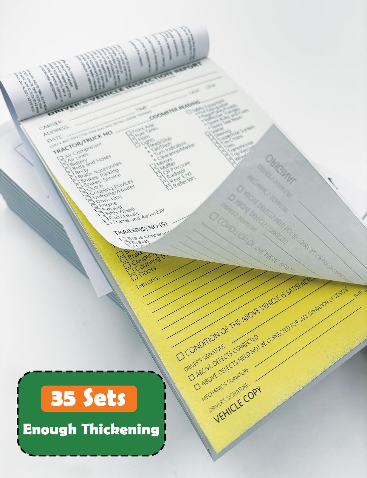 Detailed Driver’s Vehicle Inspection Report 10 Pack Book 21cm*14cm*6cm