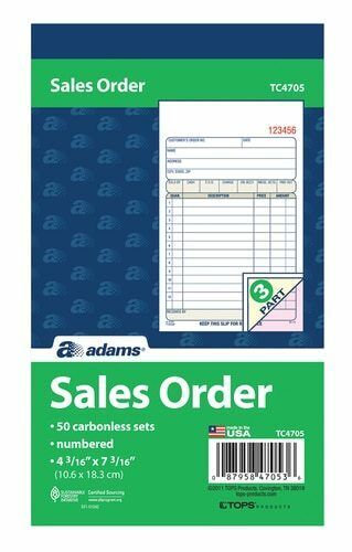 ABFTC4705 Adams Sales/Order Book 4 3/16 x 7 3/16