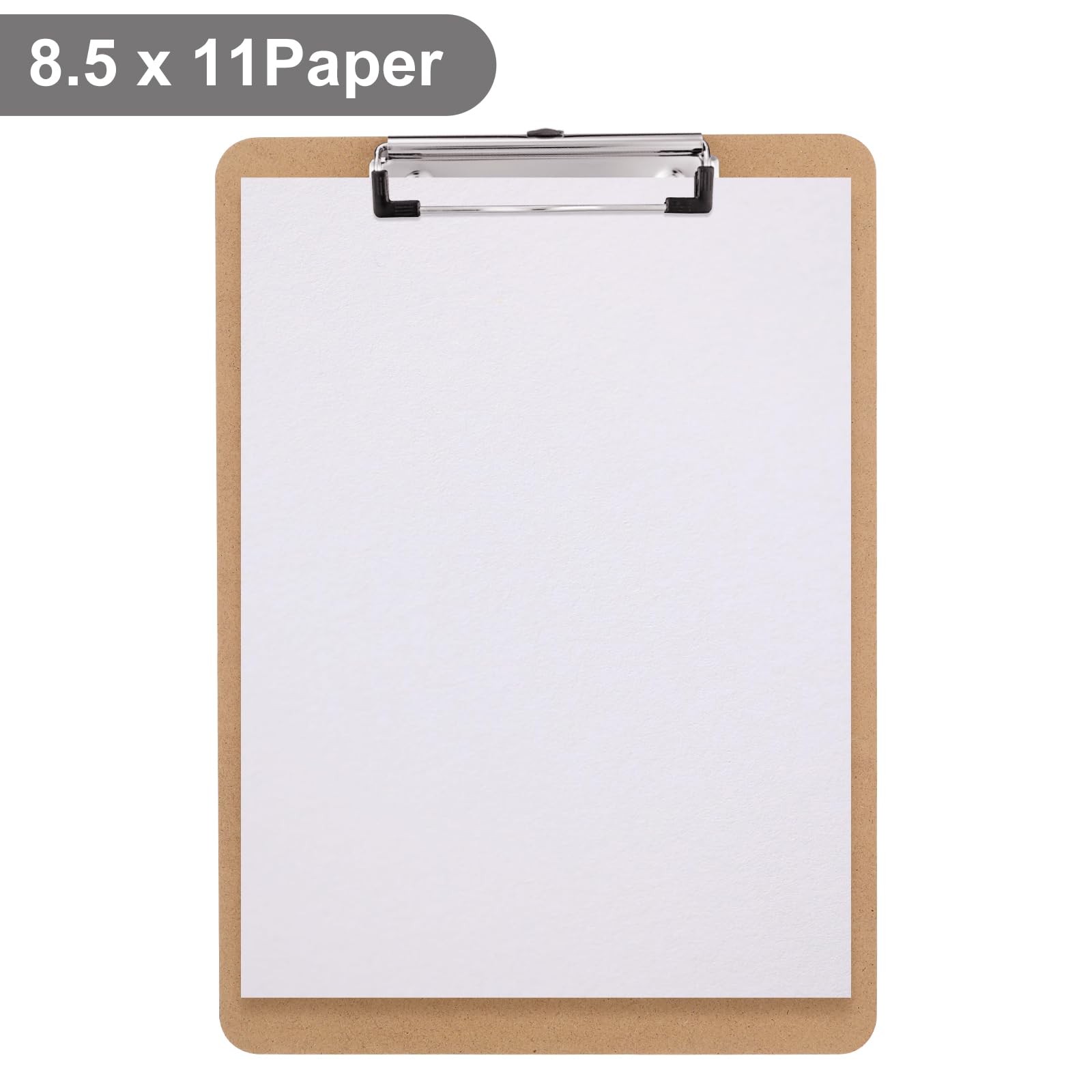 Macroclo Wood Clipboards Set of 2, Letter Size Hardboard Clip Board Brown