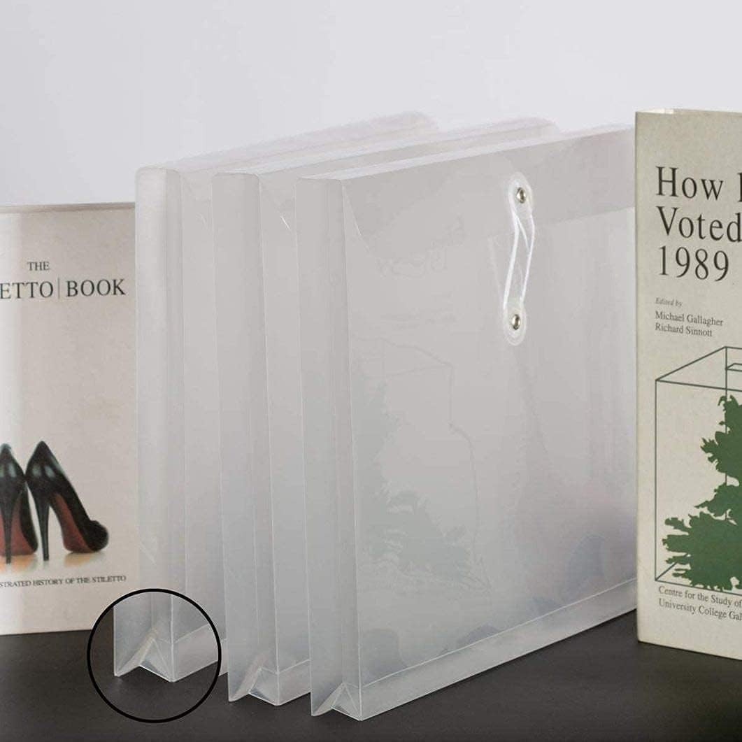 18 Packs Legal Size Plastic Filing Envelopes Clear File Folders with 18pcs