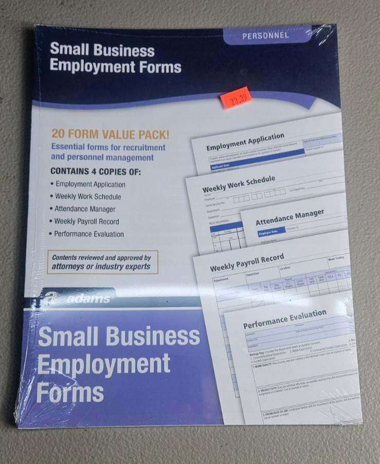 Lot of 3 BRAND NEW Adams Forms-Personnel, Business, Contractor
