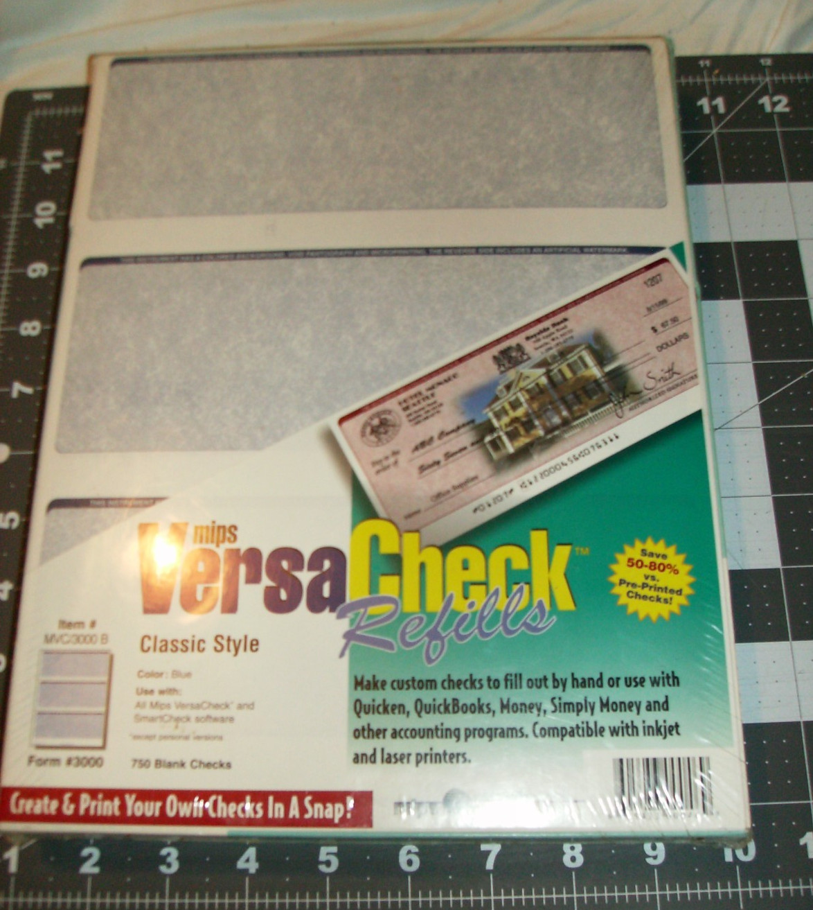 Versa Checks Refills, Blue 750 Blank Checks Form # 3000; Mips classic style