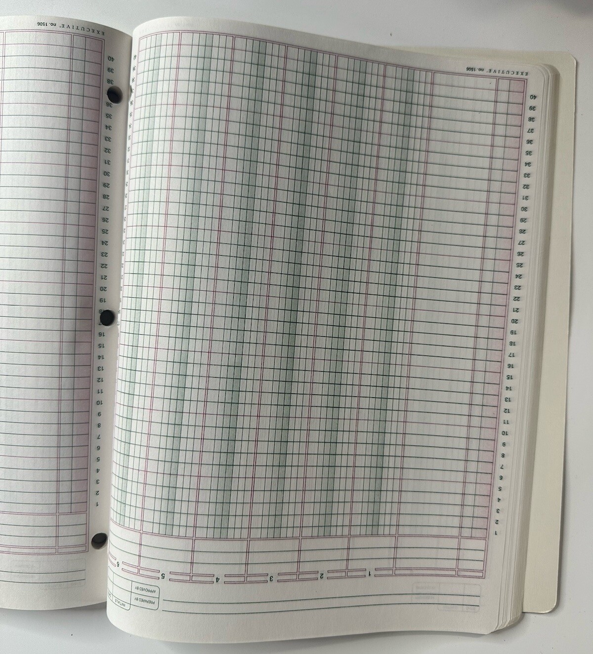 Vintage Stuart Hall – Executive 8.5×11 Columnar Pad – 50 Sheets – 6 Columns
