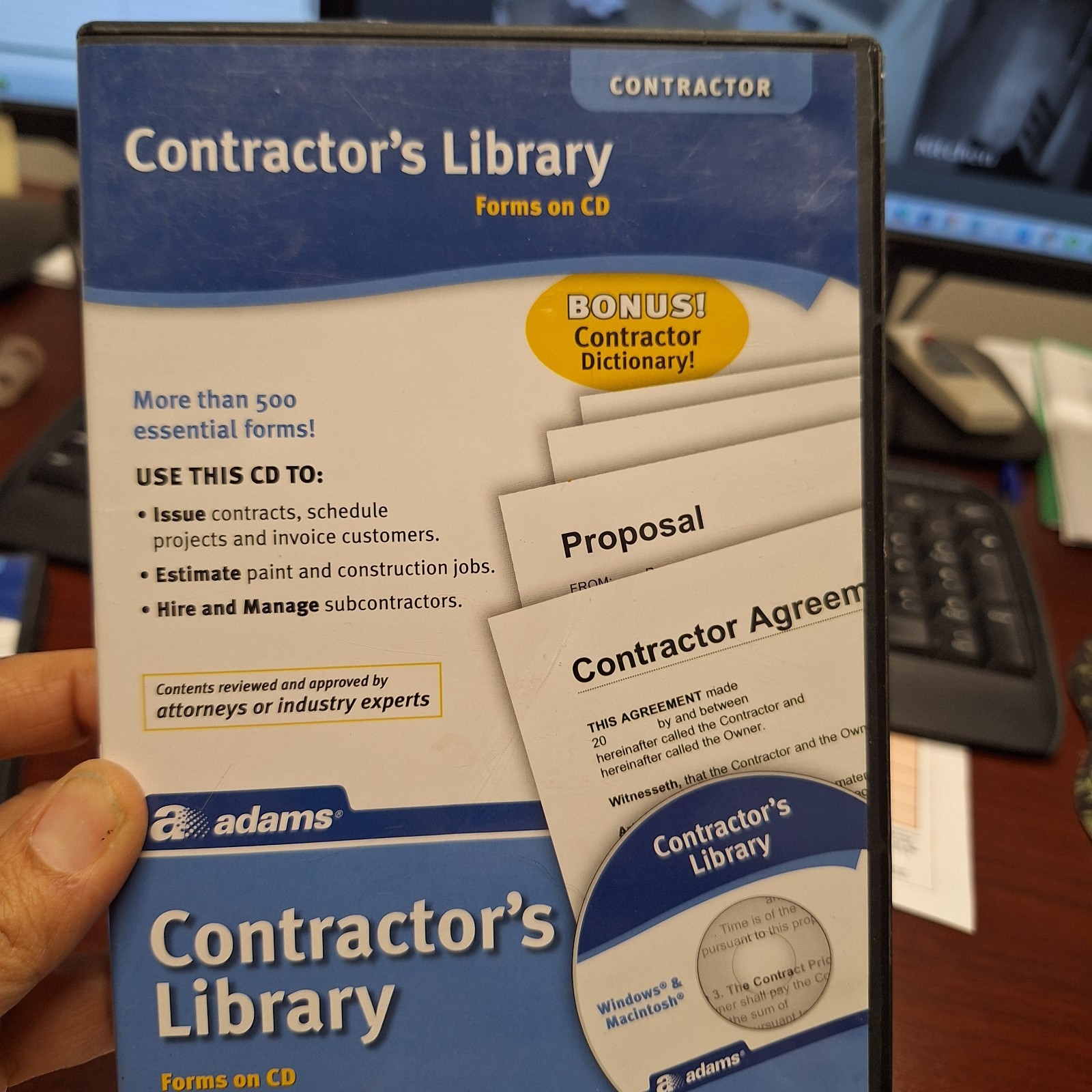 Adams Business Forms Software CD Lot Contractor Library Real Estate Forms Templa