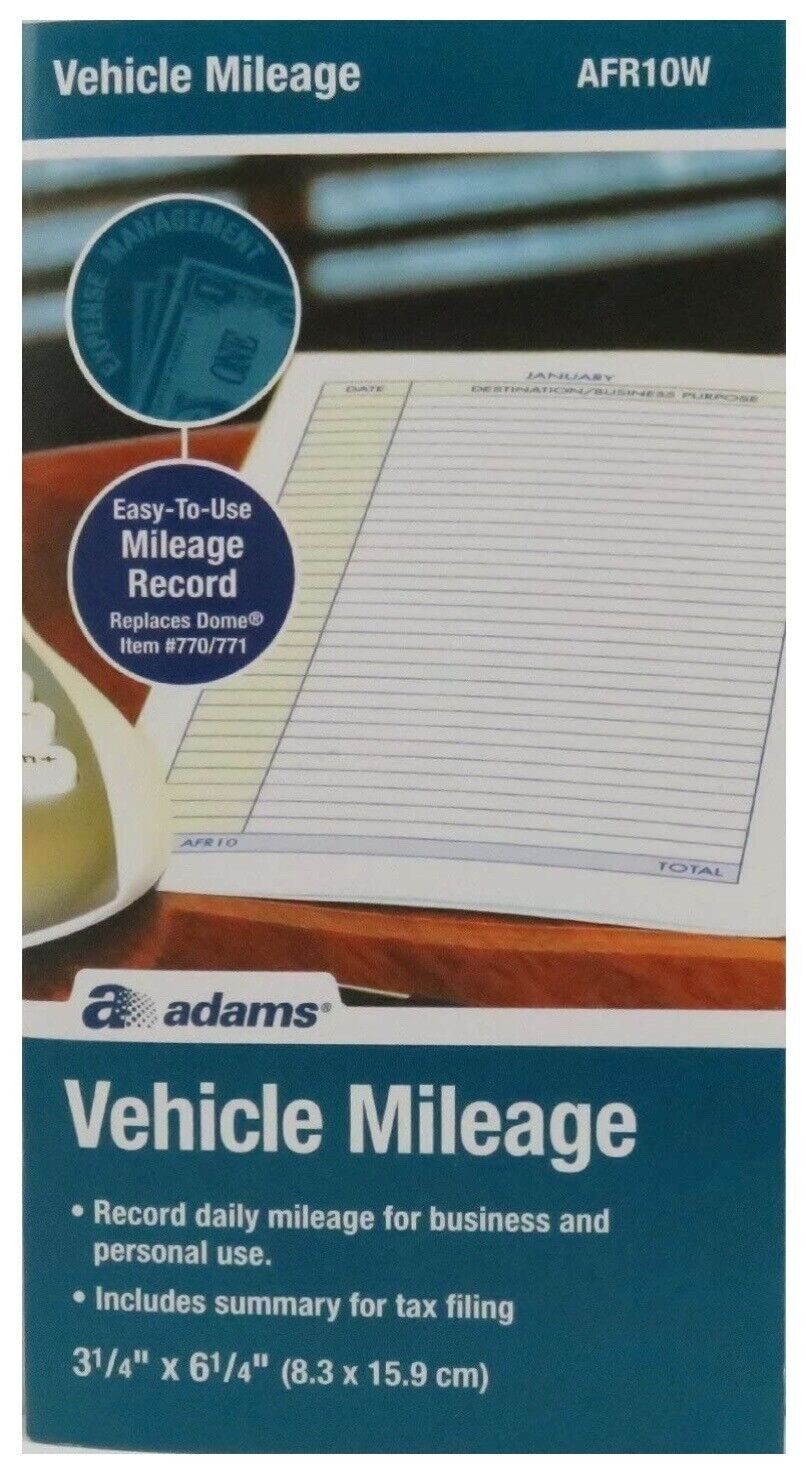 Adams AFR10W Vehicle Mileage Journal, Daily Log, FAST FREE SHIPPING! US SELLER