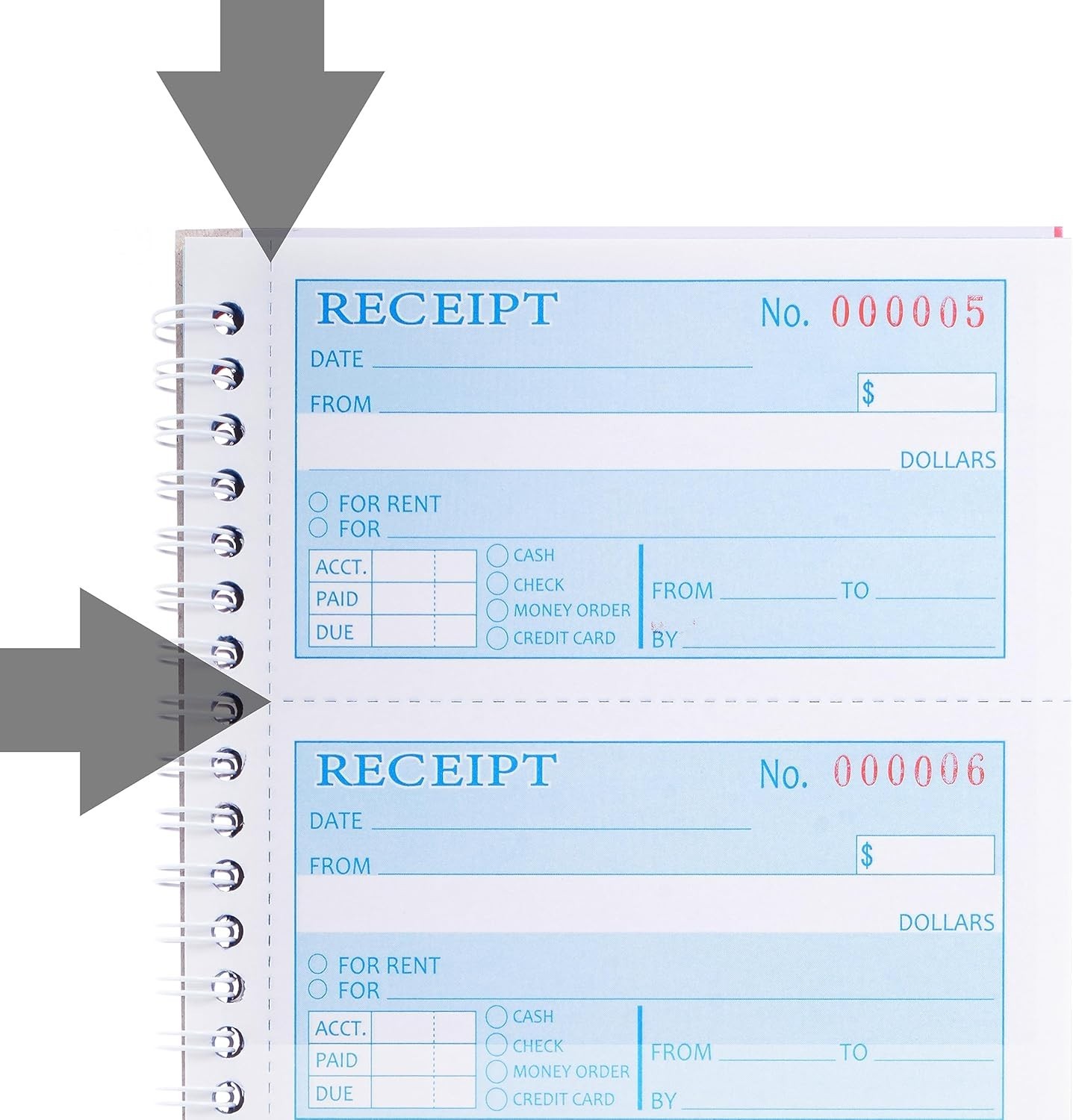 2 Packs Receipt Book with Carbon Copies,Money and Rent Receipt Book,2-Part Ca…