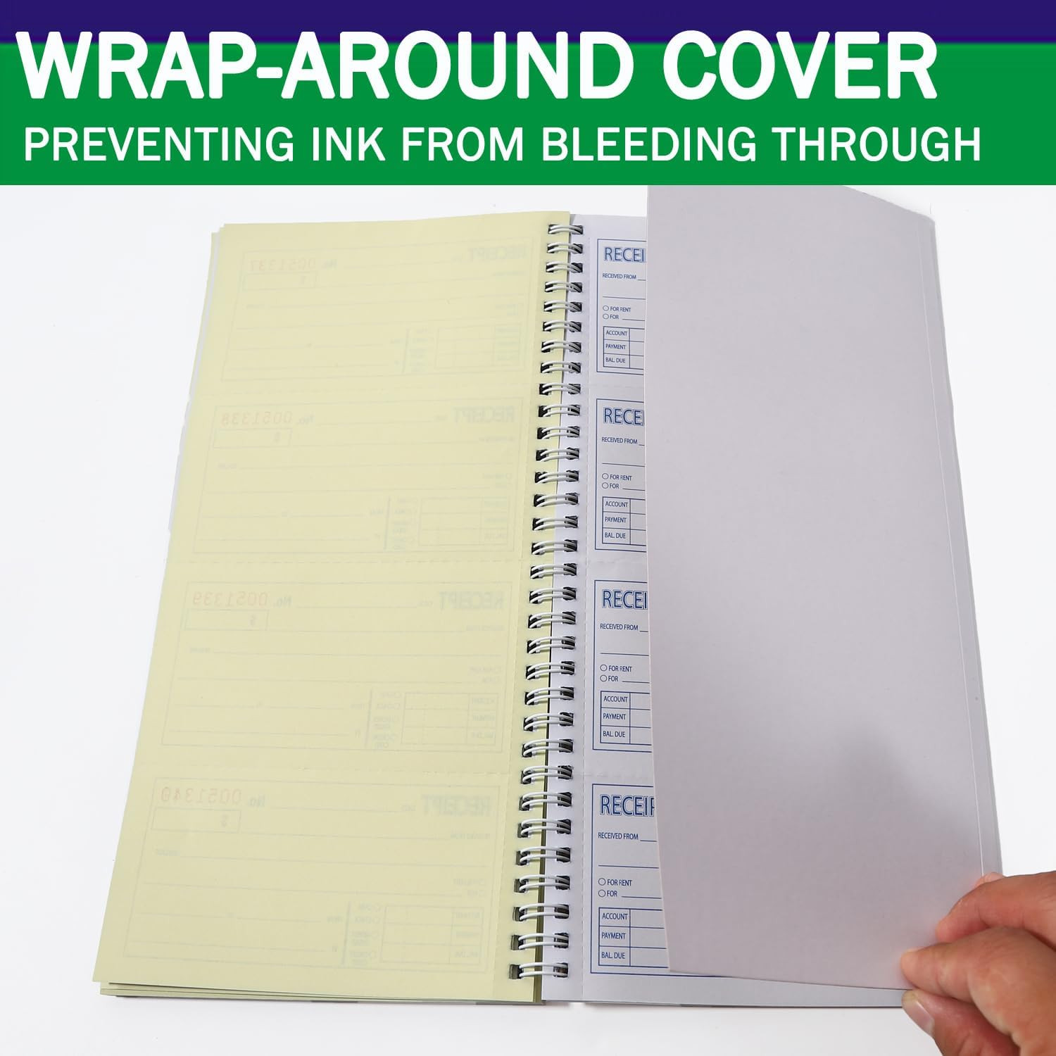 Cash Receipt Book with Duplicate, 200 Sets, 2-Part Carbonless, 5-1/4″ X 11″, Spi