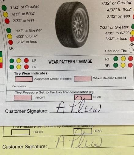 Multi-Point Inspection Forms 2 Part Carbonless 8.5″ X 11.75″ – 500 Qty