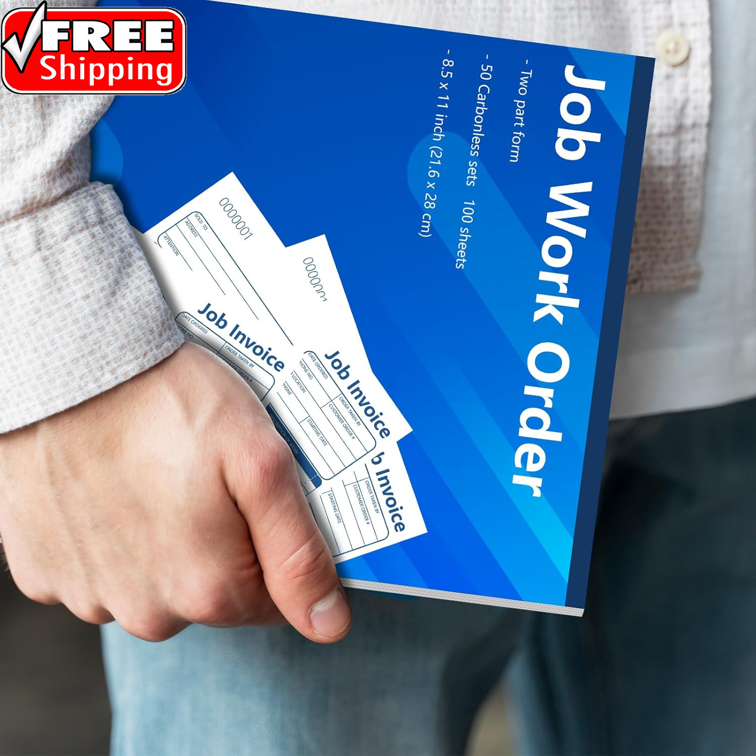 50 Set Job Work Order Forms Job Invoice Forms Invoice Receipt Book Contractor 8.