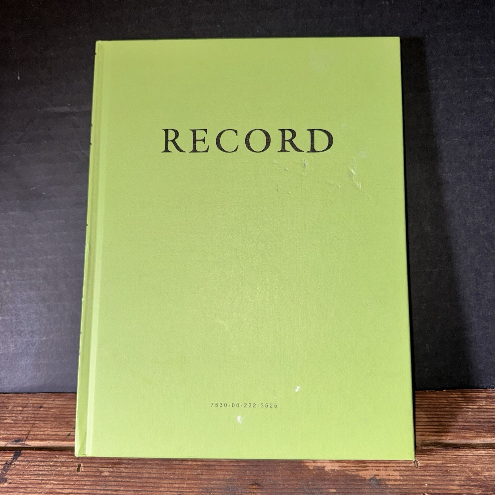 Federal Supply Service Record Book Hardcover Lined Green