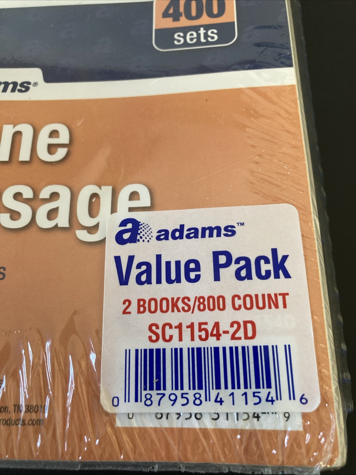 (2) ADAMS Phone Message Book Value Pack Office ~ 2 Books/800 Count Total