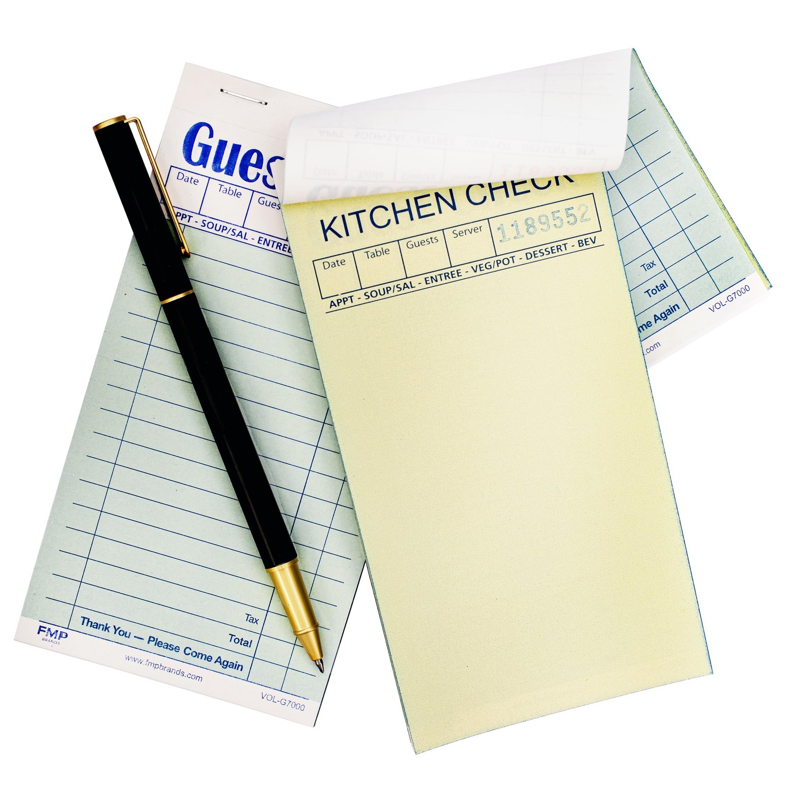 [20 Pads, 50 Sheets/Pad] Double Part Guest Check Pads for Restaurants, Perfor…