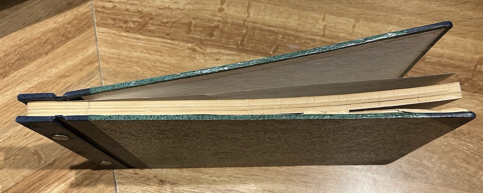 Vintage 2 Post Log Book Ledger 13 3/8 x 8 1/2 x 7/8