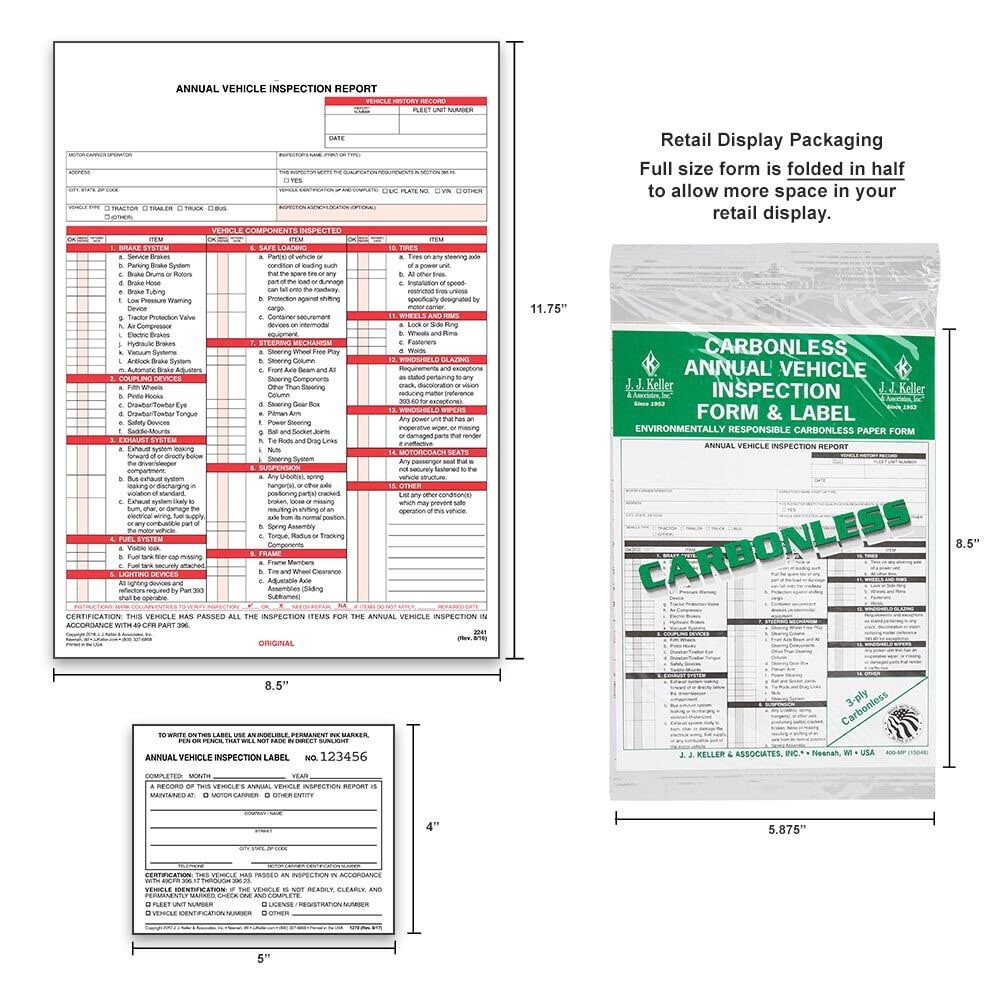 J. J. Keller 10-pk. AVIR Shrinkwrap Snap-Out Format, 3-Ply Carbonless, with