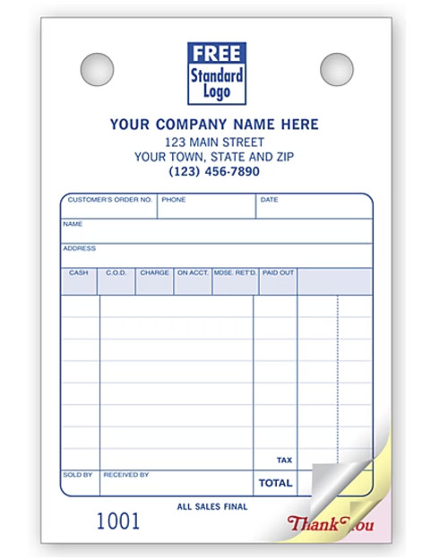 Multi-Purpose 2 or 3 Part Register Forms Classic Small Format NEBS Deluxe 609-2