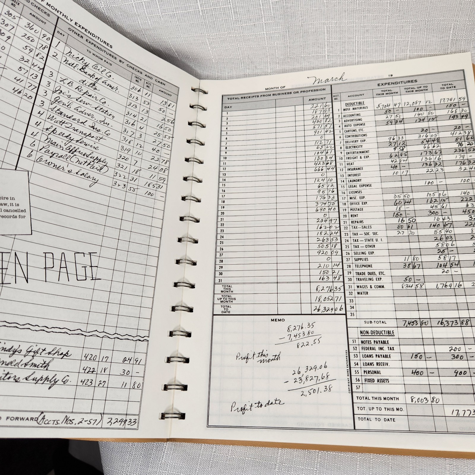 Dome Simplified Monthly Bookkeeping Record Accounting 8.75″ X 11.25″ Lot of 2