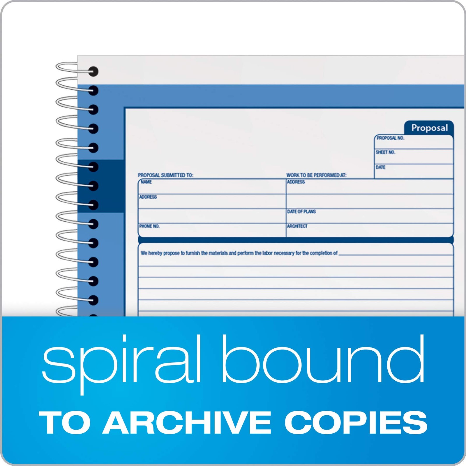 TOPS Proposal Books, 2-Part, Carbonless, Spiral-Bound, 50 Se Office Product