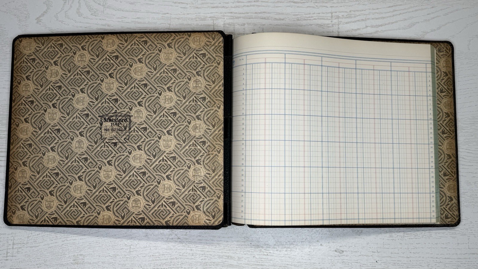 Standard Boorum & Pease No. 6215 1/2 B Two Post Hinge Ledger Paper Made In USA