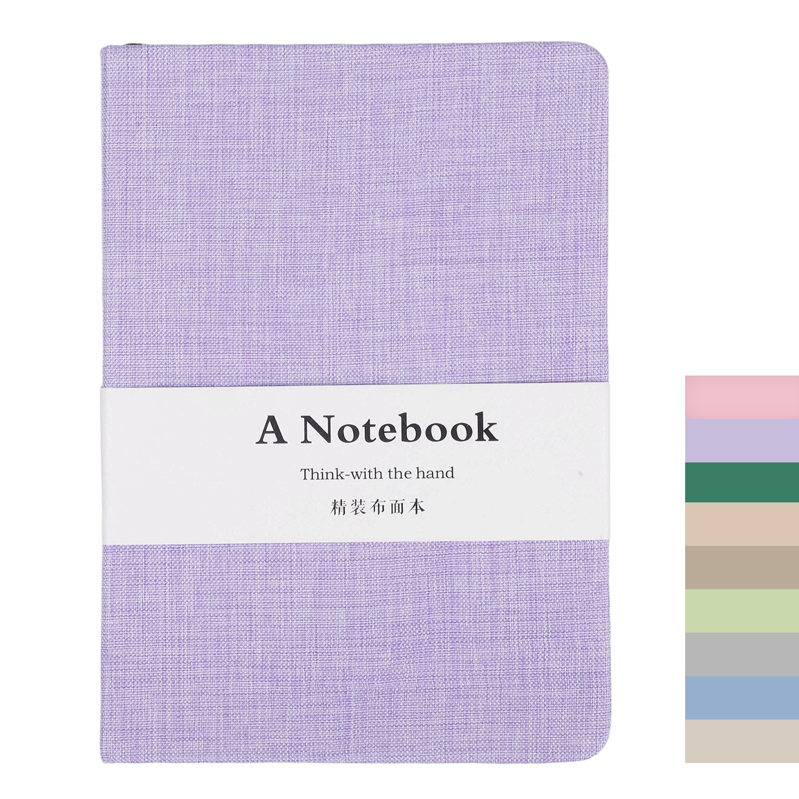 Linen Journal Notebook, 256 Pages 100 Gsm B6（5×7） Hardcover Journals (Purple)