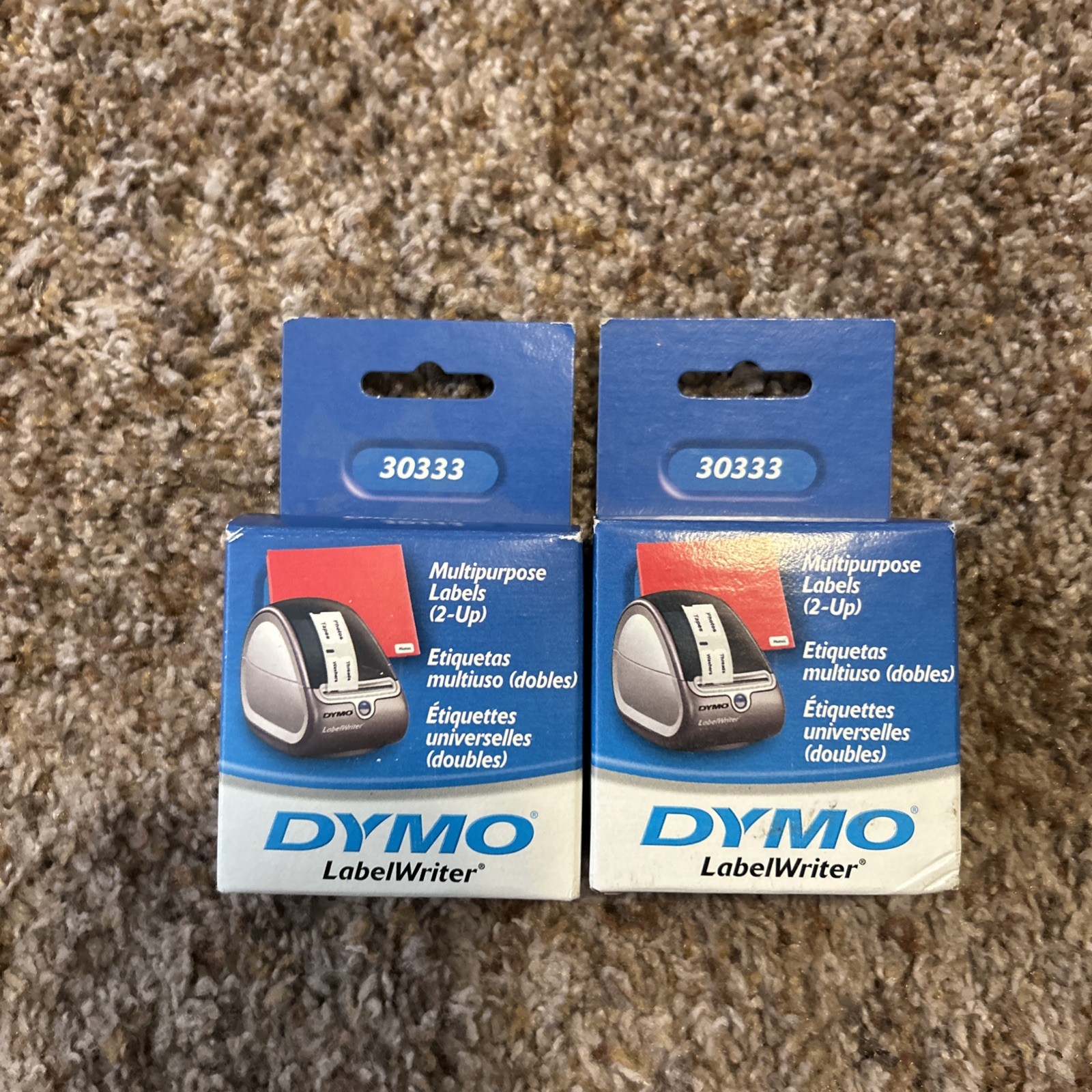 2 DYMO LabelWriter Multipurpose Labels 1/2 x 1 White 1000 Labels/Roll 30333