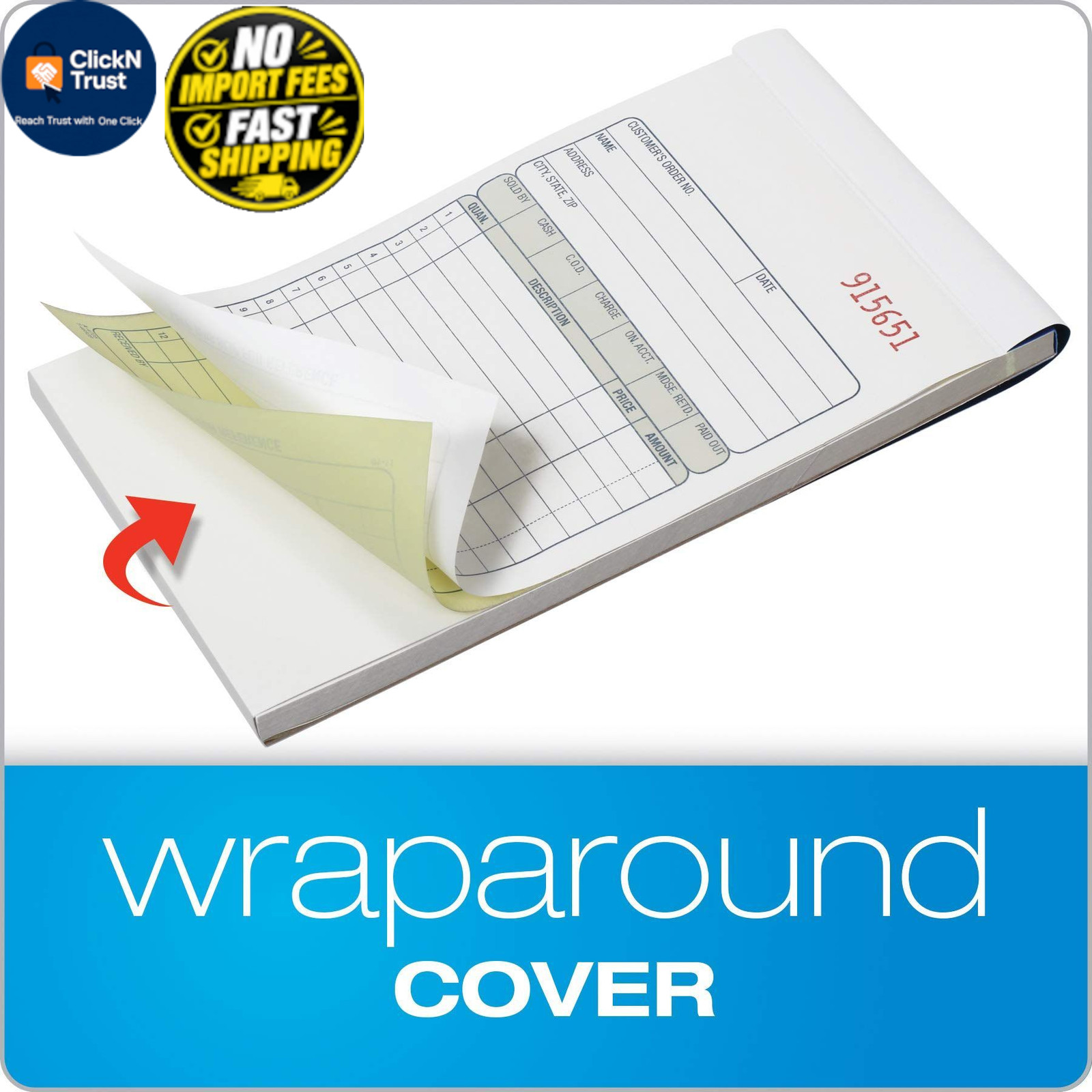 Adams Sales Order Book, 2-Part, 50 Count (Pack of 1), White/Canary