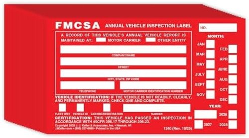J. J. Keller 20-Pack, Aluminum Annual Vehicle Inspection Label with Punch Box…
