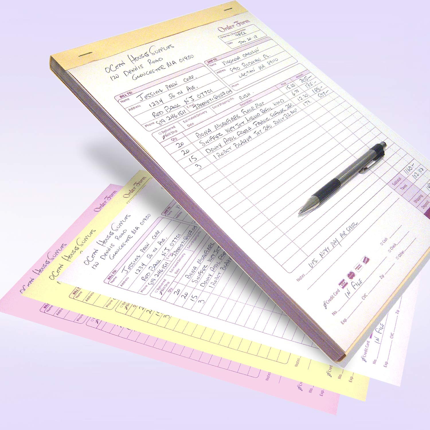 – Ncr Order Forms Bound Wraparound Cover 50 Sets Per Book. 8-1/2