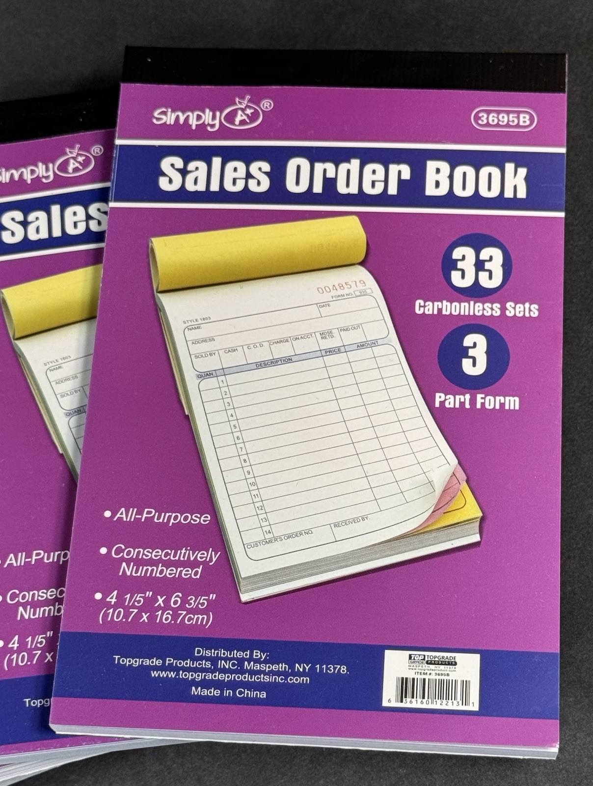 Lot of 7 Simply Sales Order Books 33 Carbonless 3-Part Forms 4-1/8” x 6-3/4” New