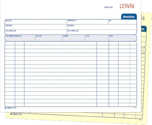 Adams Invoice Book, 2 Part, Carbonless, 50 Count (Pack of 1), White/Canary