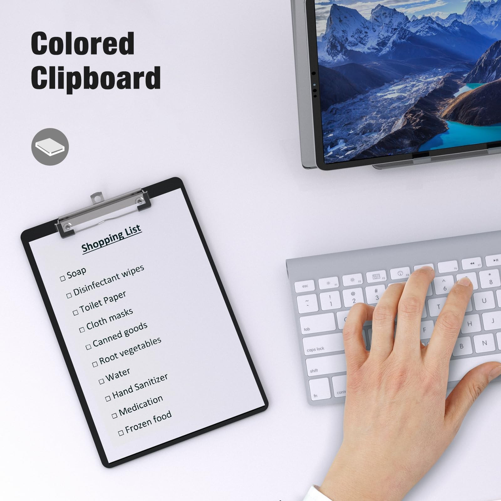 Macroclo Small Plastic Clipboards Set of 2, Mini Black Clip 2 Pack,