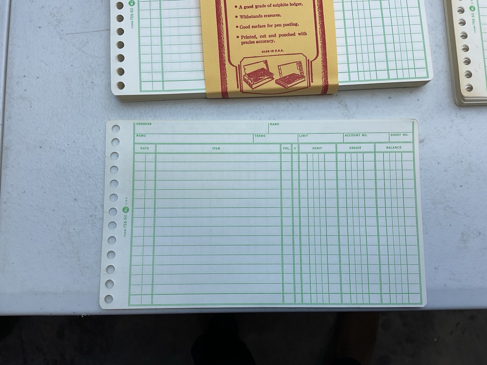 Wilson Jones Multiple Ring Ledger Sheets Binder Paper Refill 758-50 5 X 8 1/2