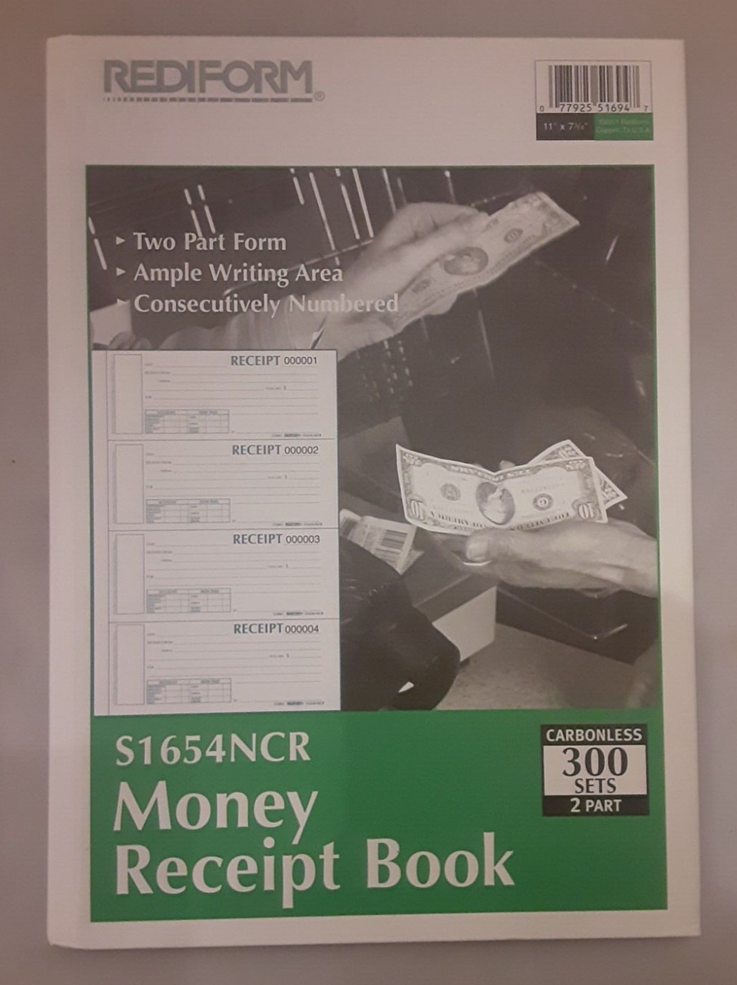 Rediform Hardcover Numbered Money Receipt Book 2-part, S1654NCR, *220 remain