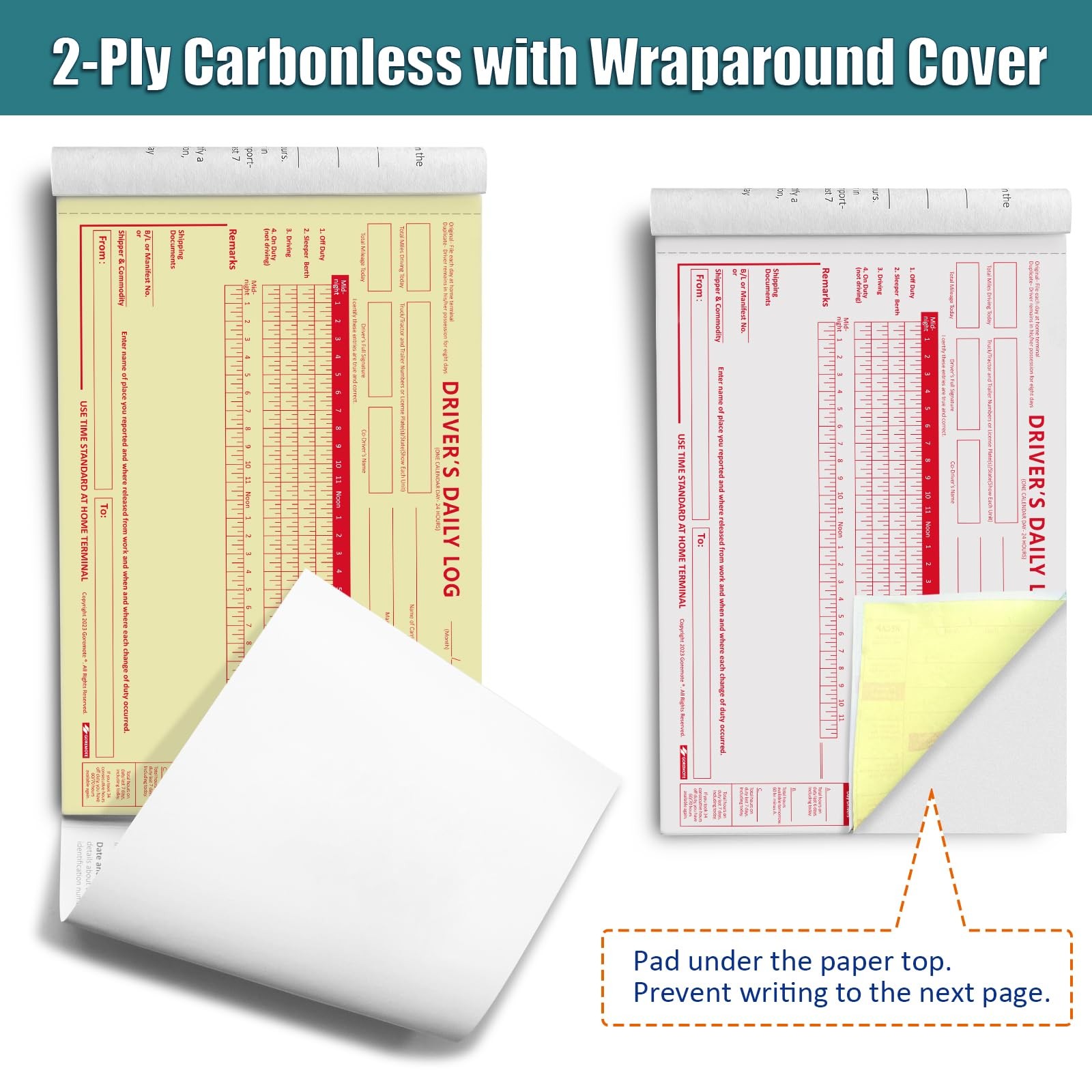 Daily Log Books for Truck Drivers with 7 & 8 Day Recap, 5 Pack, 2-Ply…