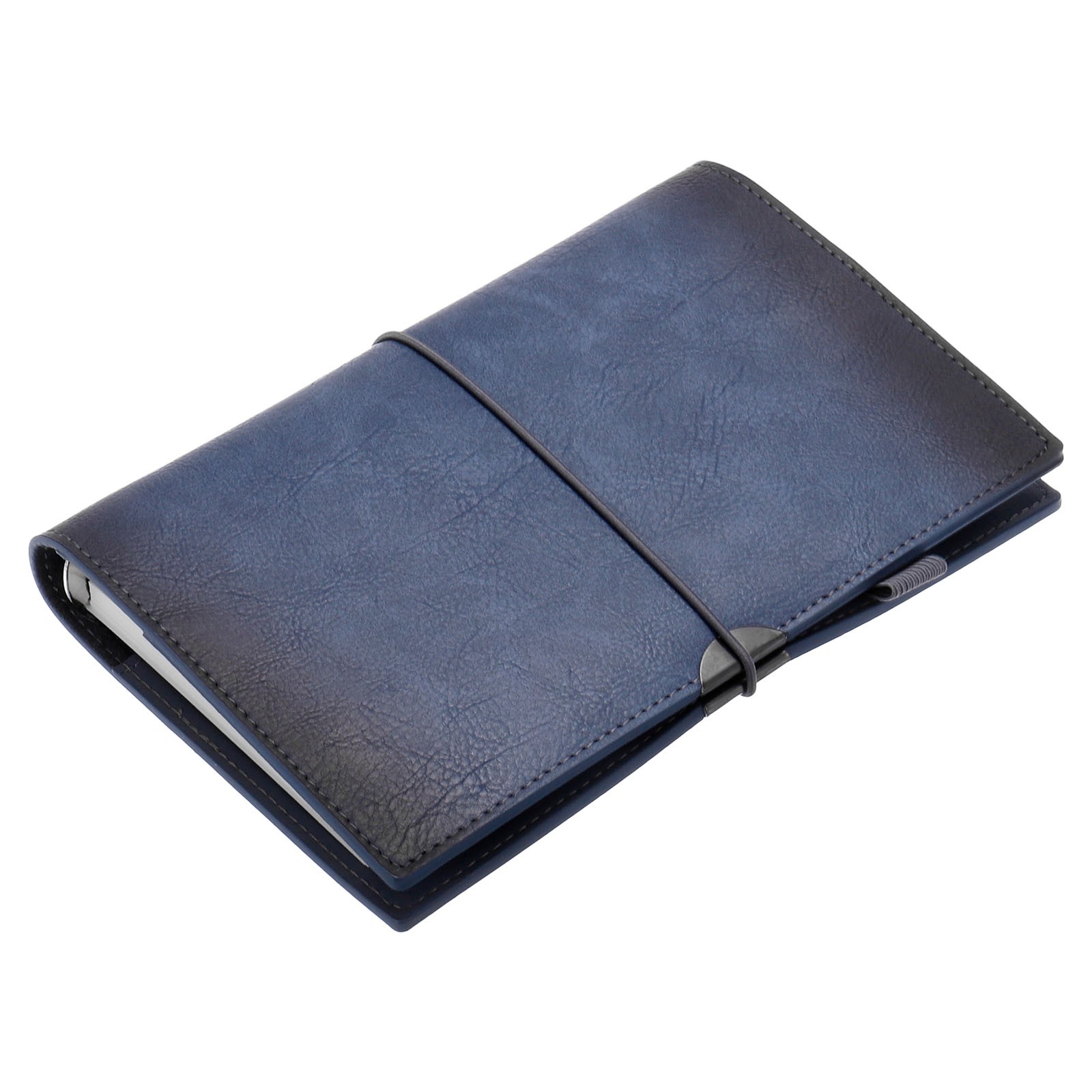 A6 PU Leather Binder Journal Ruled Lined Journal Notebook Blue