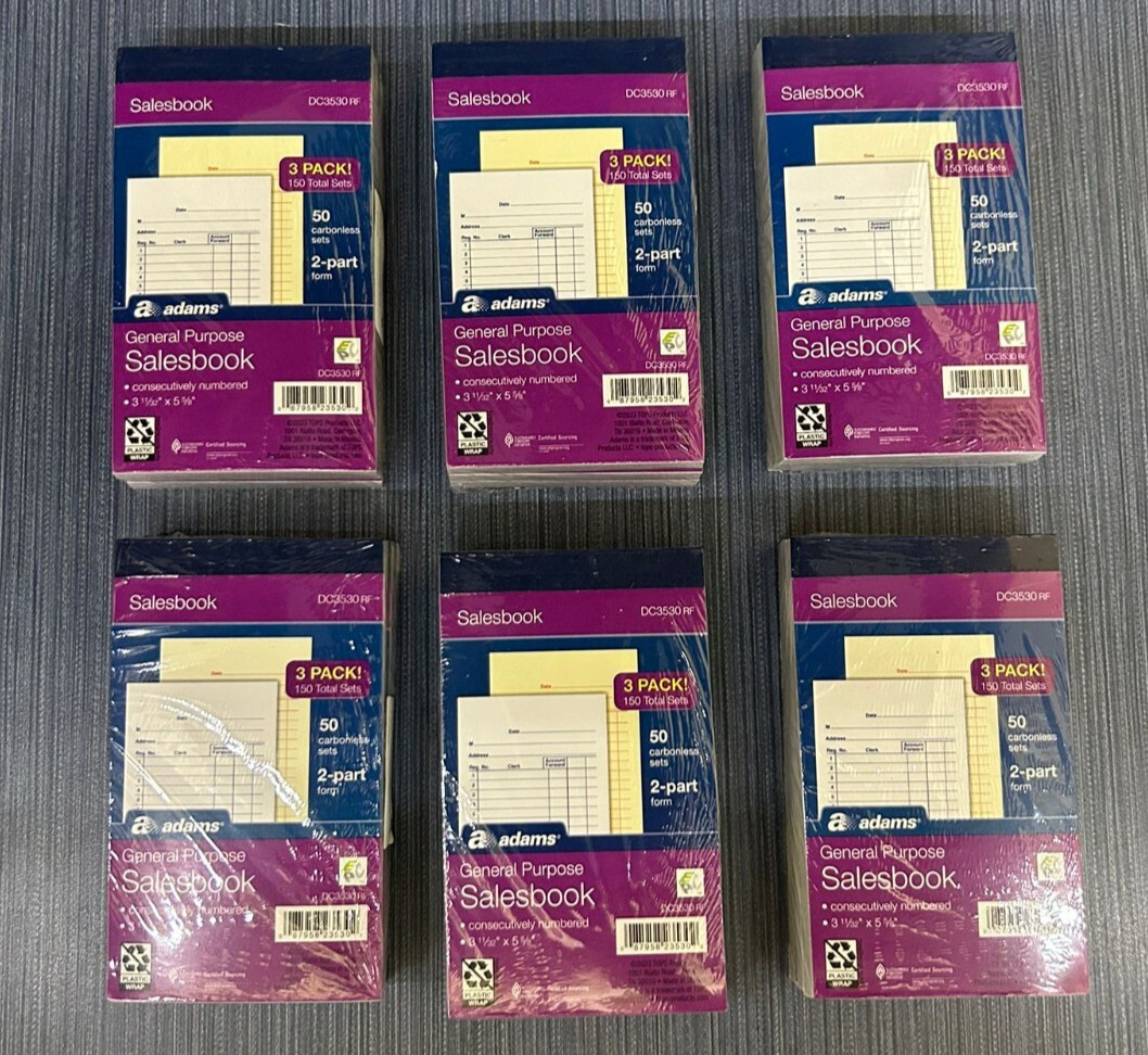 900 Sets Total x Carbonless 2-Part Form General Purpose (18 Salesbooks 50 EA)