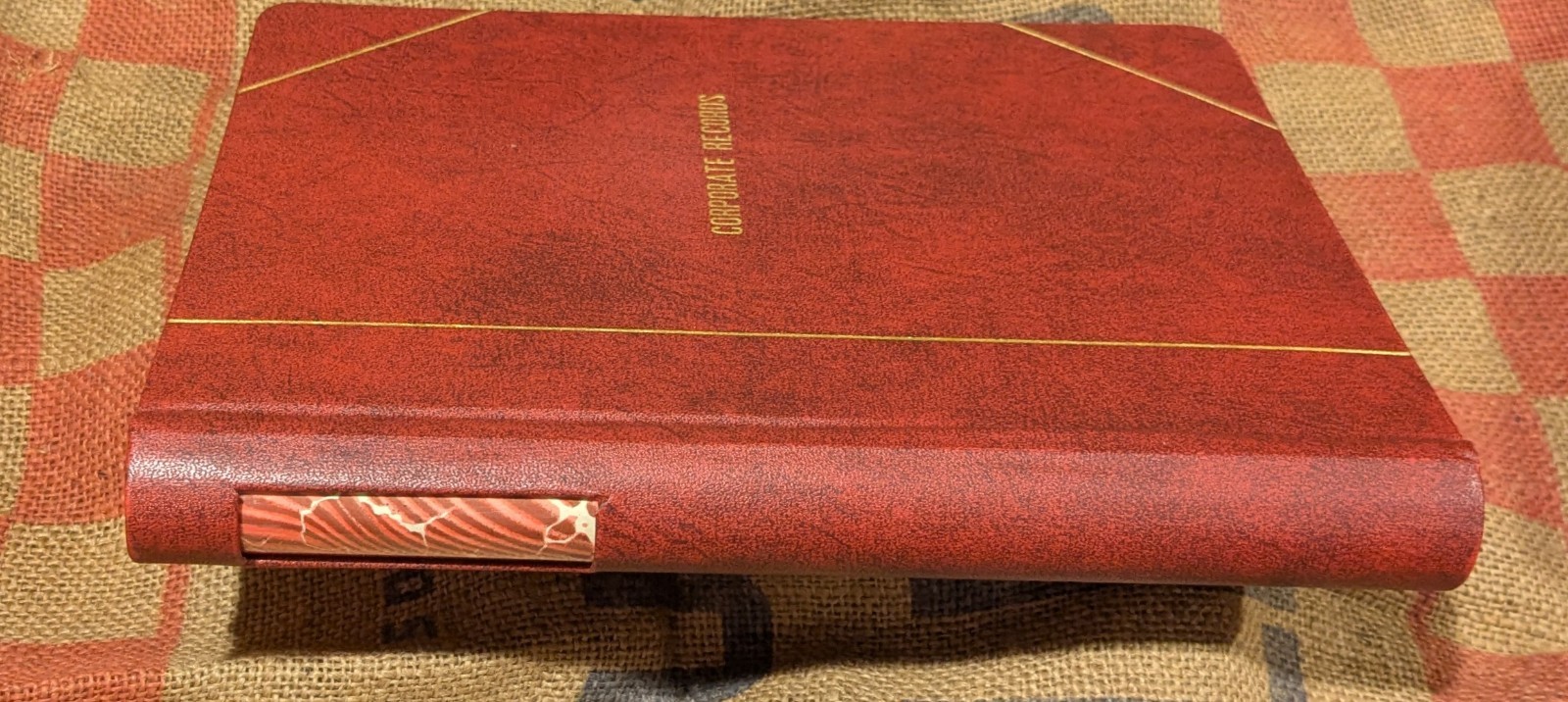 Vintage Corporate Records Book Red Binder NEW STORED 9.5″ x 12″ Dividers