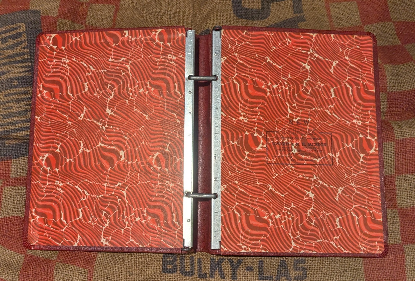 Vintage Corporate Records Book Red Binder NEW STORED 9.5″ x 12″ Dividers