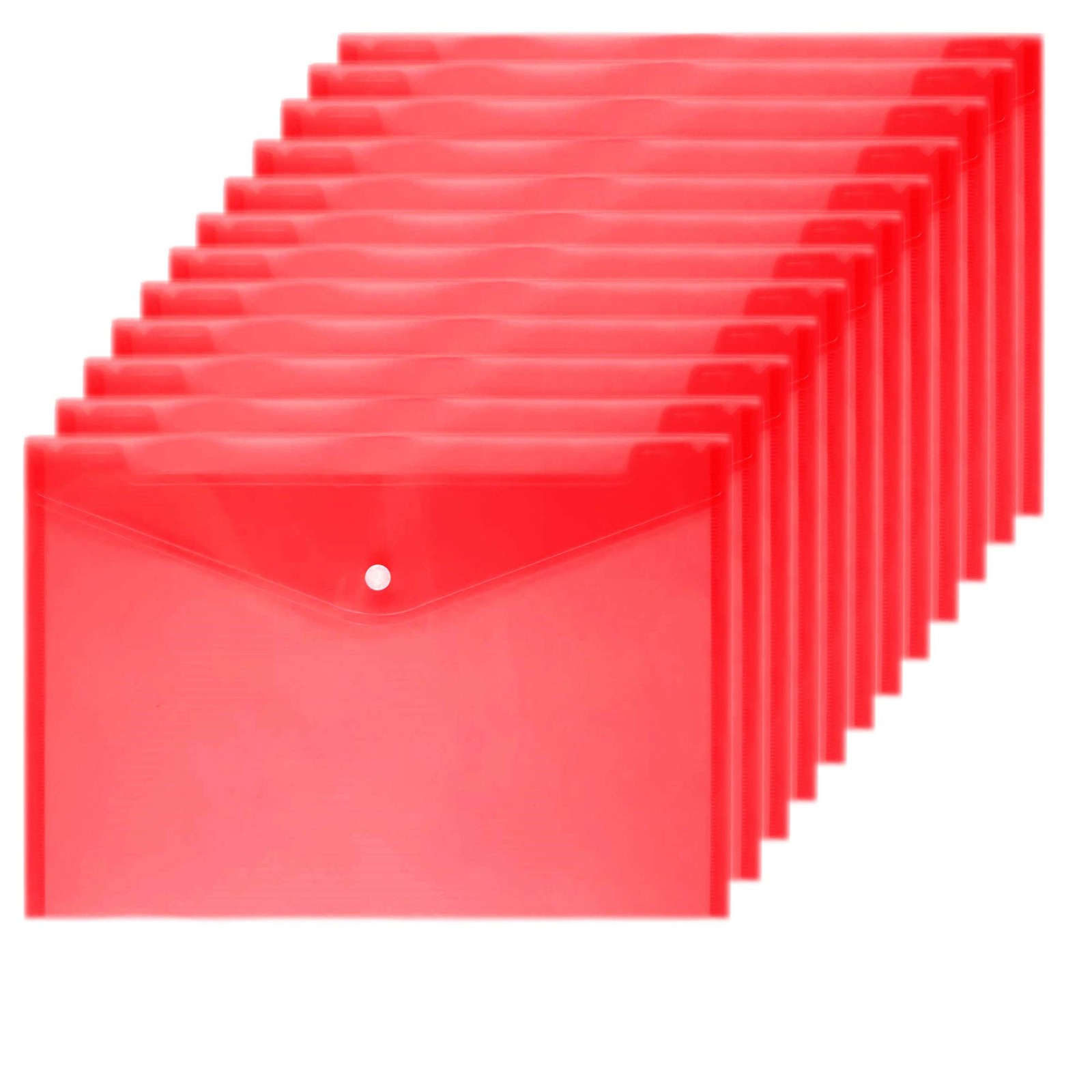 Wiekyze Poly Envelope 12 Pcs Document Envelopes with Snap Button Quality Red
