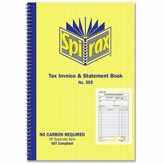 NEW 5 x Spirax 555 Invoice & Statement Book Dup 207 x 144mm 40897